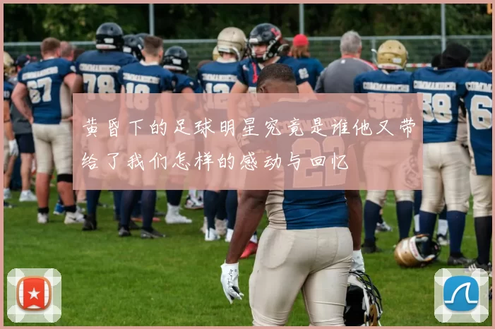 黄昏下的足球明星究竟是谁他又带给了我们怎样的感动与回忆